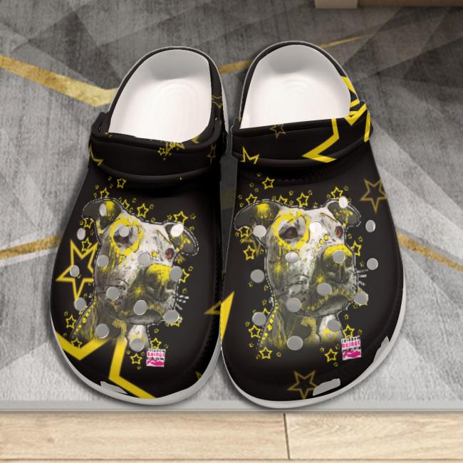 Preview: Clogs mit Hundemotiv Motte1 - Gartenschuhe, Gummischuhe, bunt, Unisex, Grösse 36-43, Mischling, Mix, AmStaff, Staffordshire, Staff, Pitbull, Pit, SOKA, Listenhund